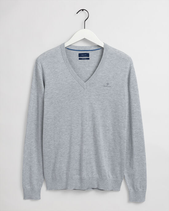 Cotton Silk V-Neck Sweater