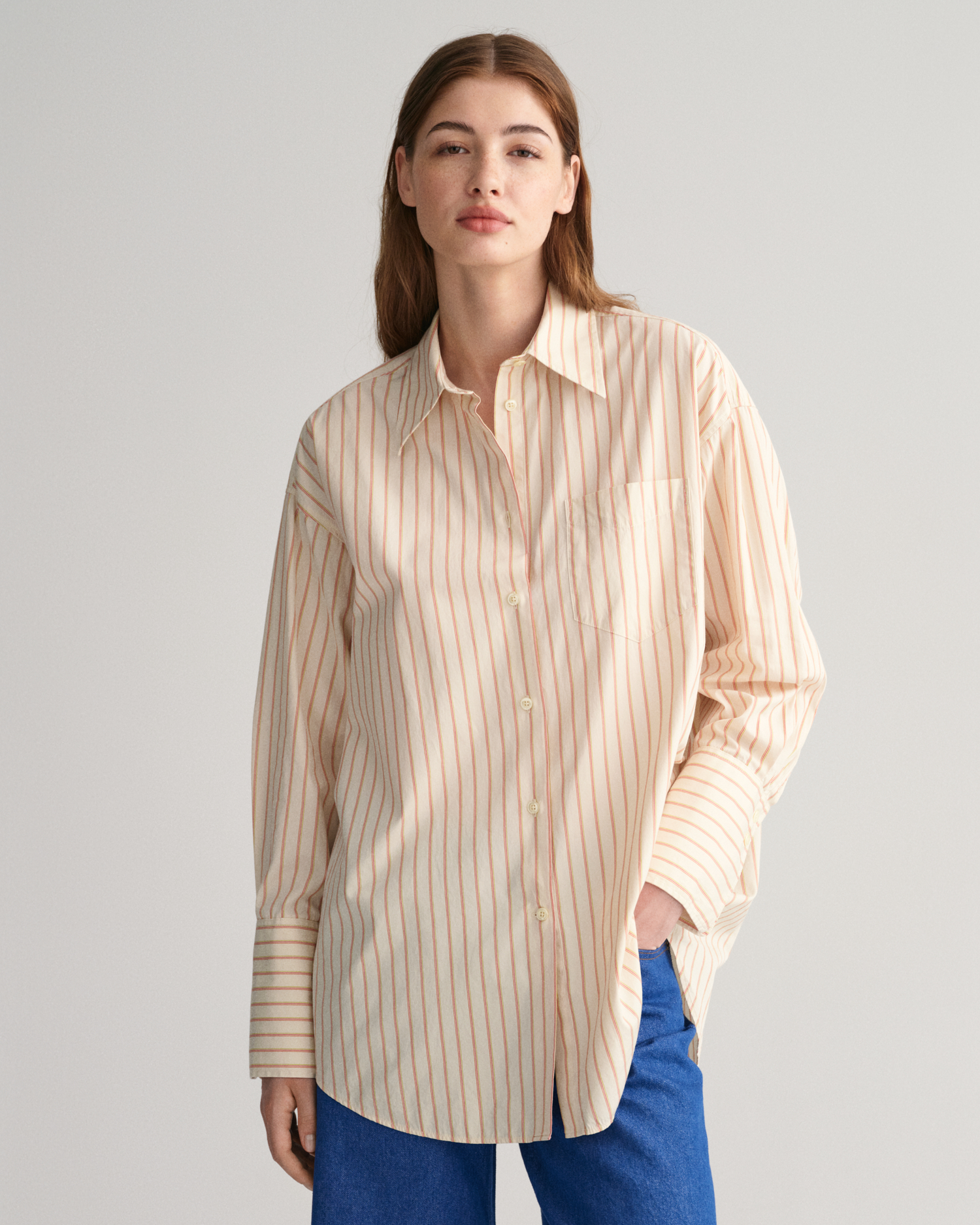 Camicia oversize in popeline